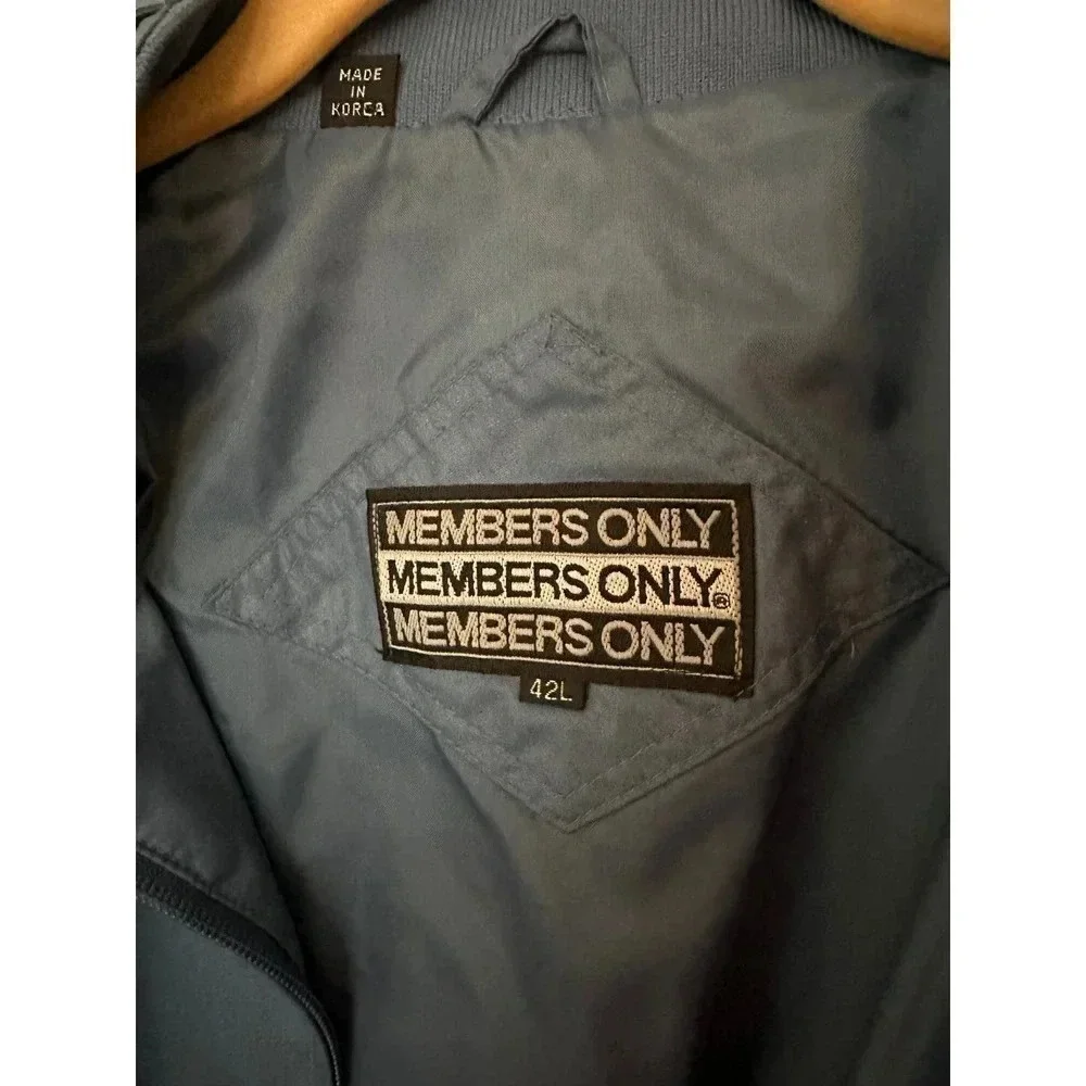 Vintage Members Only Men's Gray Cafe Racer Classic 1980s Y2K Jacket Size 42L